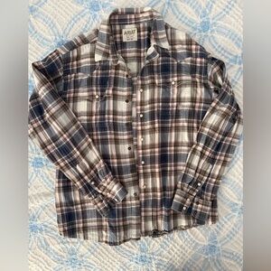 Men’s Ariat plaid flannel snap up 100% cotton XL